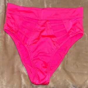 Vibrant Pink High-Waisted Bikini Bottom